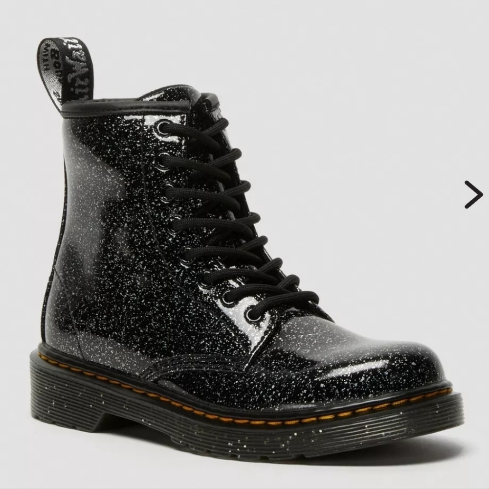 Dr. Martens Juniors Glitter Boots Size 4 Black